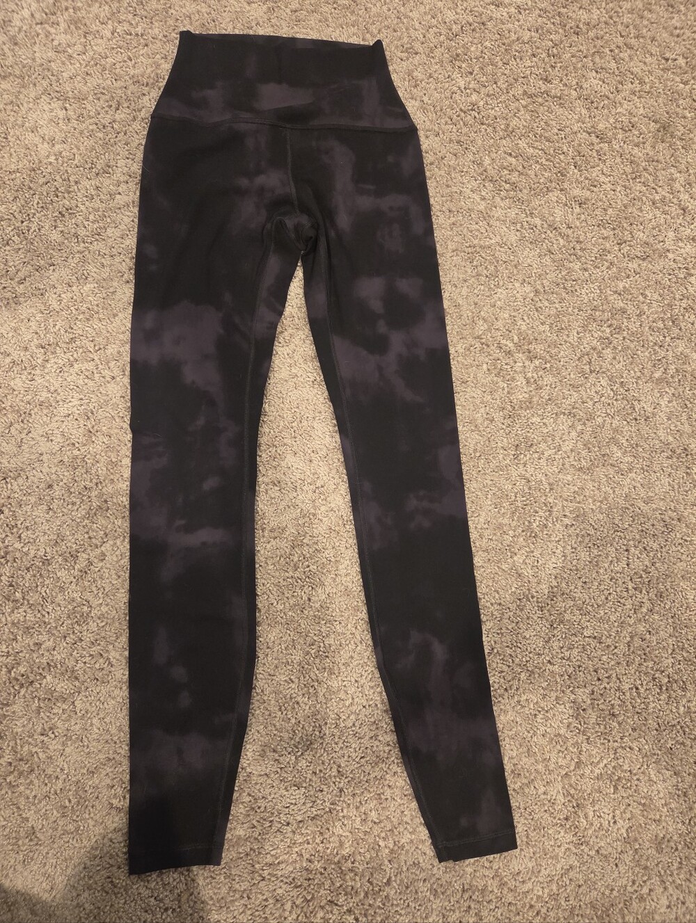 NWT Women's CRZ YOGA Leggings Black Tie-Dye Flower Design